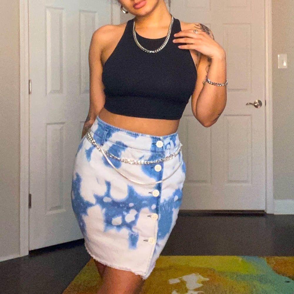 Urban Outfitters Bleached Denim Skirt
